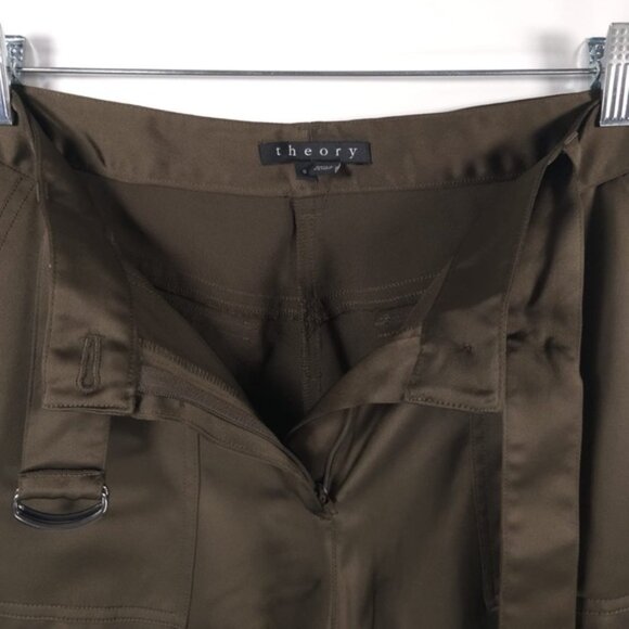 theory HANNON B/SPLENDOR Cargo Pants Tapered Satin F1009210 Size 8 - Picture 4 of 12